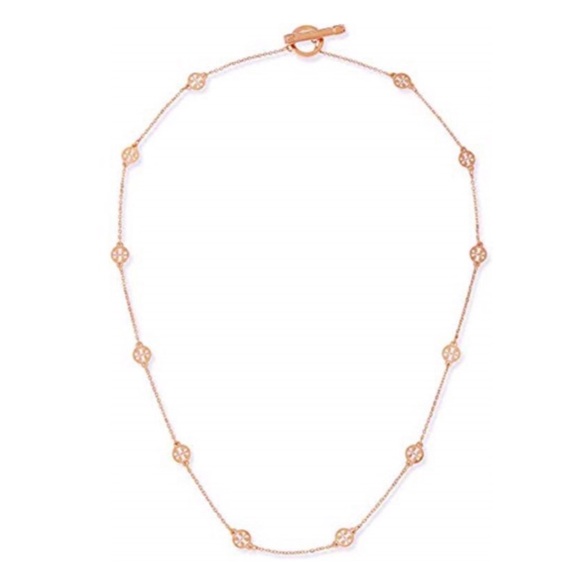 Tory Burch Jewelry - TORY BURCH • Rose Gold Toggle Logo Necklace
